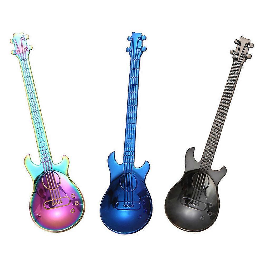Stainless Steel Coffee spoon with Creative Guitar Shape for Kitchen Use Multi 3pcs