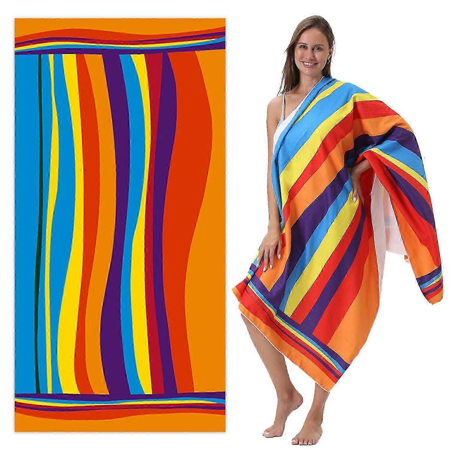 Premium Microfiber Beach Towel - Digital Print Oversized Bath & Travel Towel for Adults