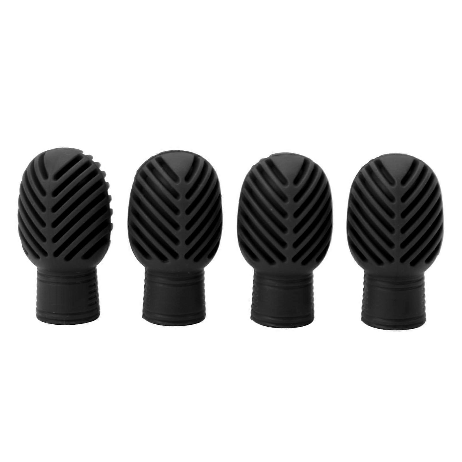 4PCS Drumstick Silent Practice Tip Silicone Stretchable Drum Practice Percussion Tip Black