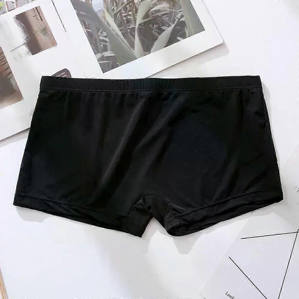 Men's Simple Trunks Ice Silk Ultra-Thin Breathable Comfy Elastic Quick Dry Sports Panties Youth Smoothy Fashionable Boxer Shorts
