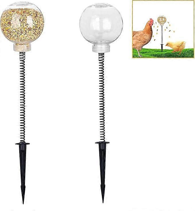 2 pcs Feeder Chicken Feeder Chicken Toy with Spring Chicken Slow Feeder Boredom Repels Stay in a Good Mood for Chickens Poultry
