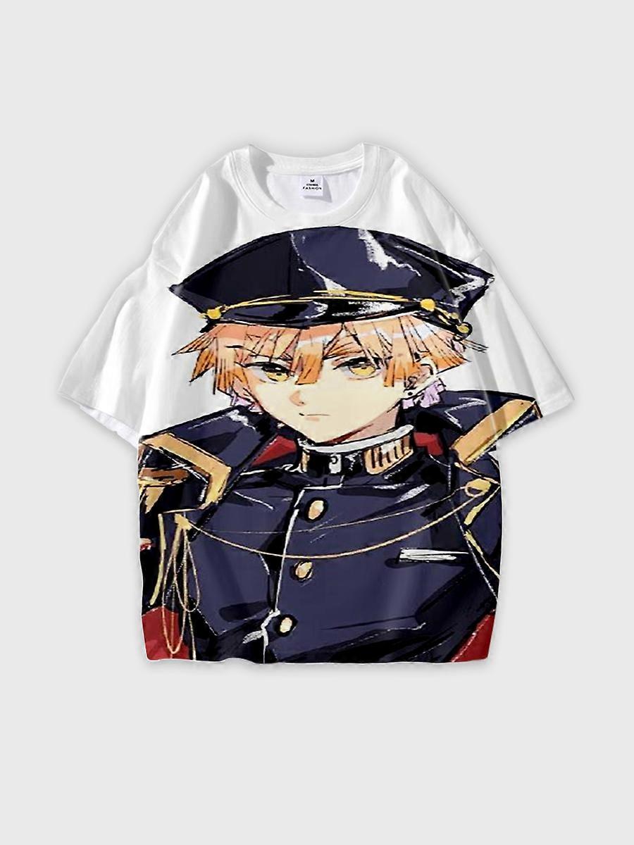 T-shirt round neck Character Pattern loose short sleeve P1639