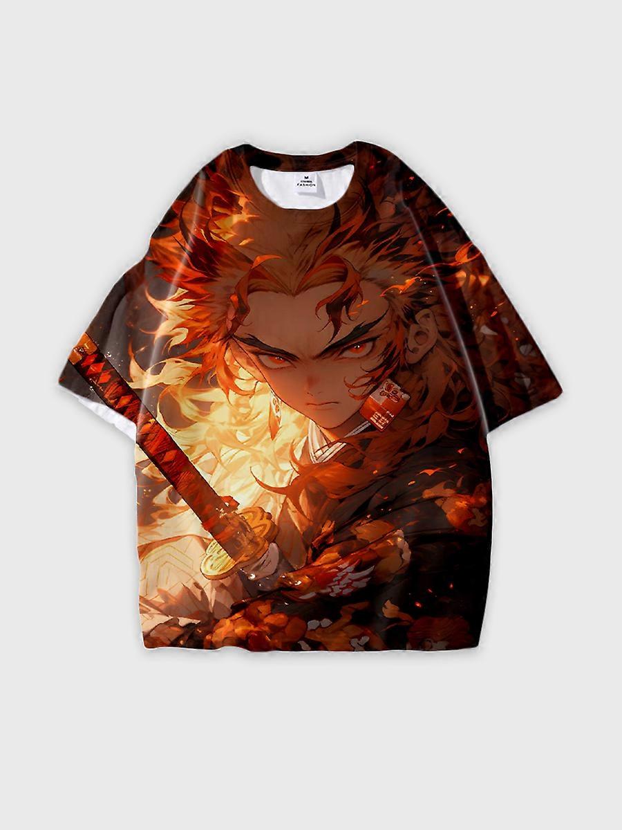 T-shirt round neck Character Pattern loose short sleeve P23