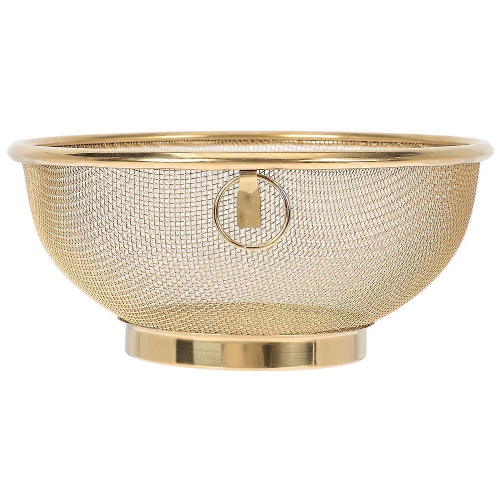 Stainless Steel Fine Mesh Colander and Strainer for Home Use Golden Color 9.8 Inches