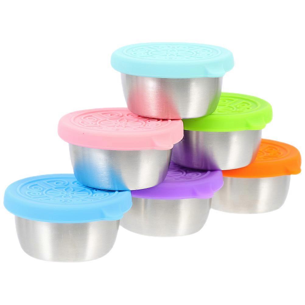 Condiment Cups Reusable Stainless Steel Seasoning Storage 6Pcs
