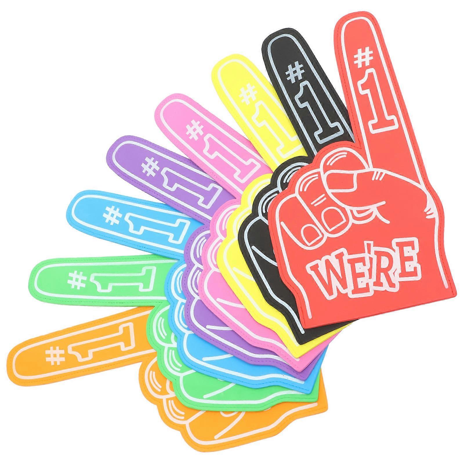 Giant Foam Finger for Sports Party Assorted Color EVA Material Cheerleading Props 8 Pieces