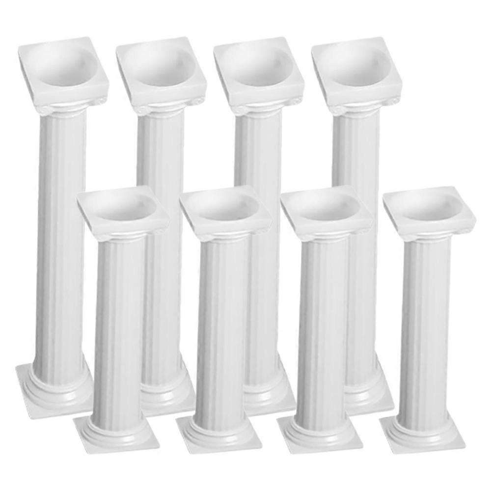Roman Column Cake Stand for Wedding with 8Pcs White Support Rods