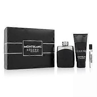 Mont Blanc Legend 100ml Eau De Toilette Spray + 10ml Eau De Toilette Spray + 100ml Shower Gel Gift Set