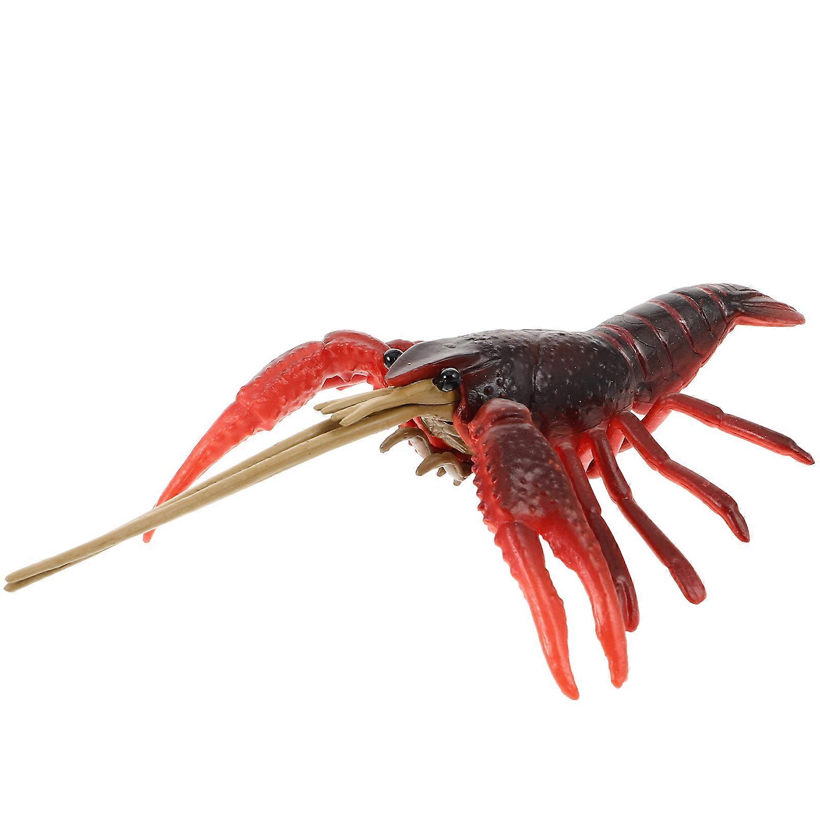 Brown Plastic Simulation Lobster Figurine for Decoration Family Gatherings Parties Picnics 7.5 Inch