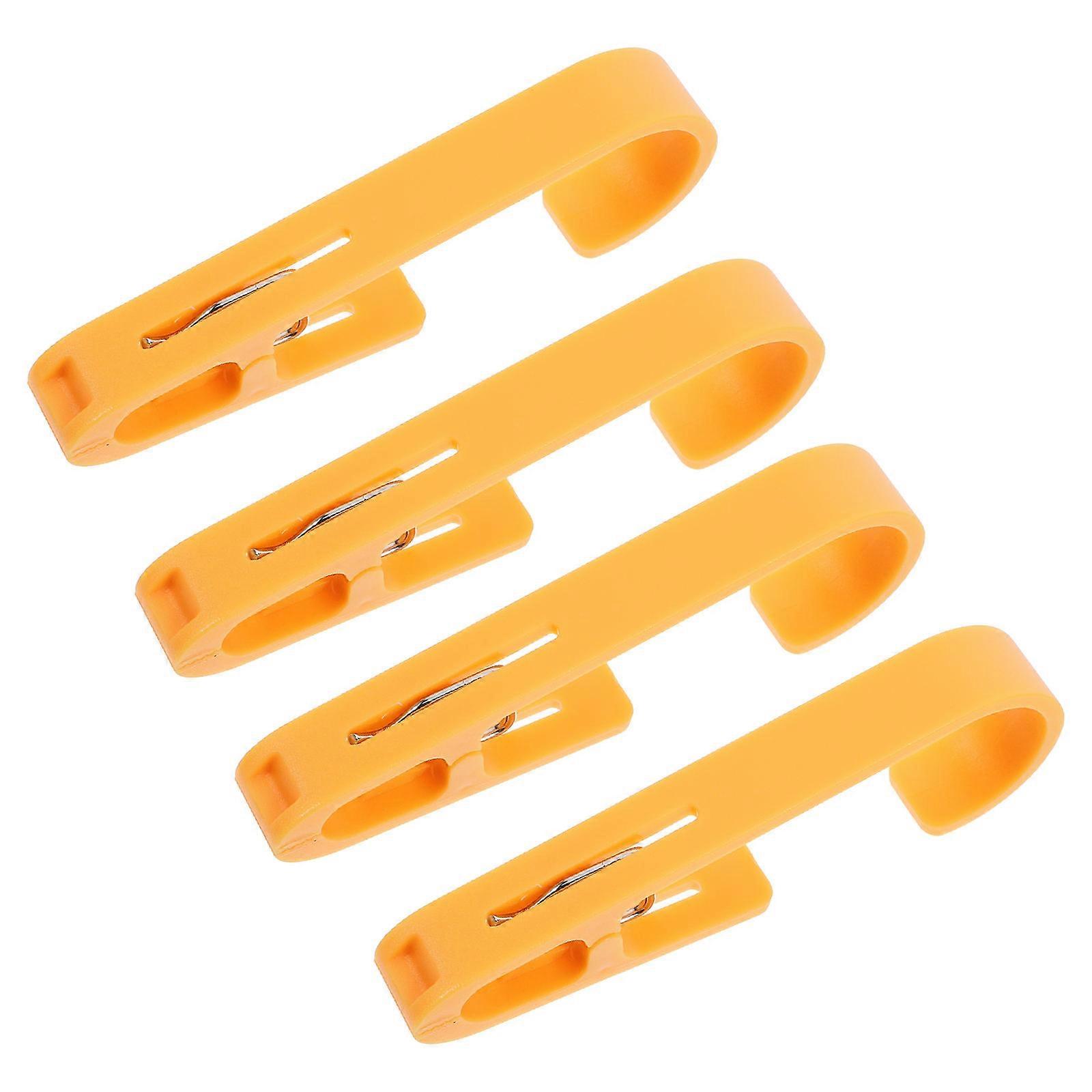 Orange ABS Hooks for Storage with Versatile Design and Easy Installation 4pcs