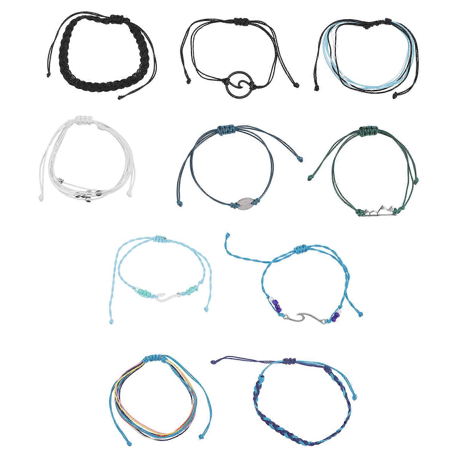 Festival Bracelets Bohemian Anklet Daily Outfit Complement Green 3 Sets