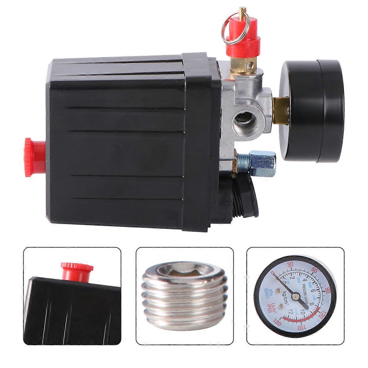 Air Compressor Regulator Valve Industrial Use Black 5.3×3.1×2in Power Saving 1Pack