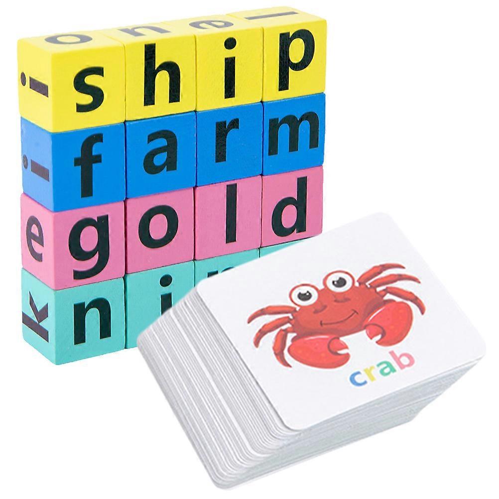 Alphabet Spelling Game with Letter Blocks and Picture Cards for Cognitive Learning, Educational Fun, and Hand Eye Coordination for Boys