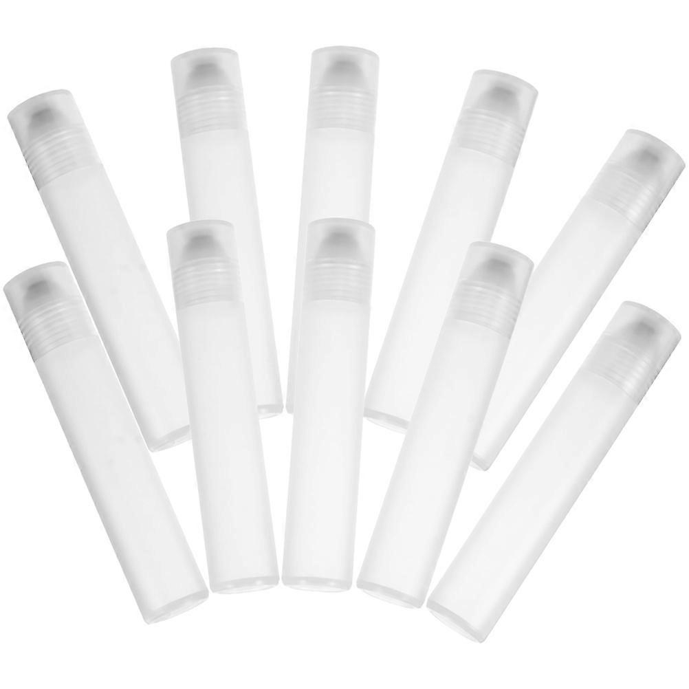 Portable Roll On Bottles for Storage with Polypropylene and Steel White Color 10Pcs 0.35oz