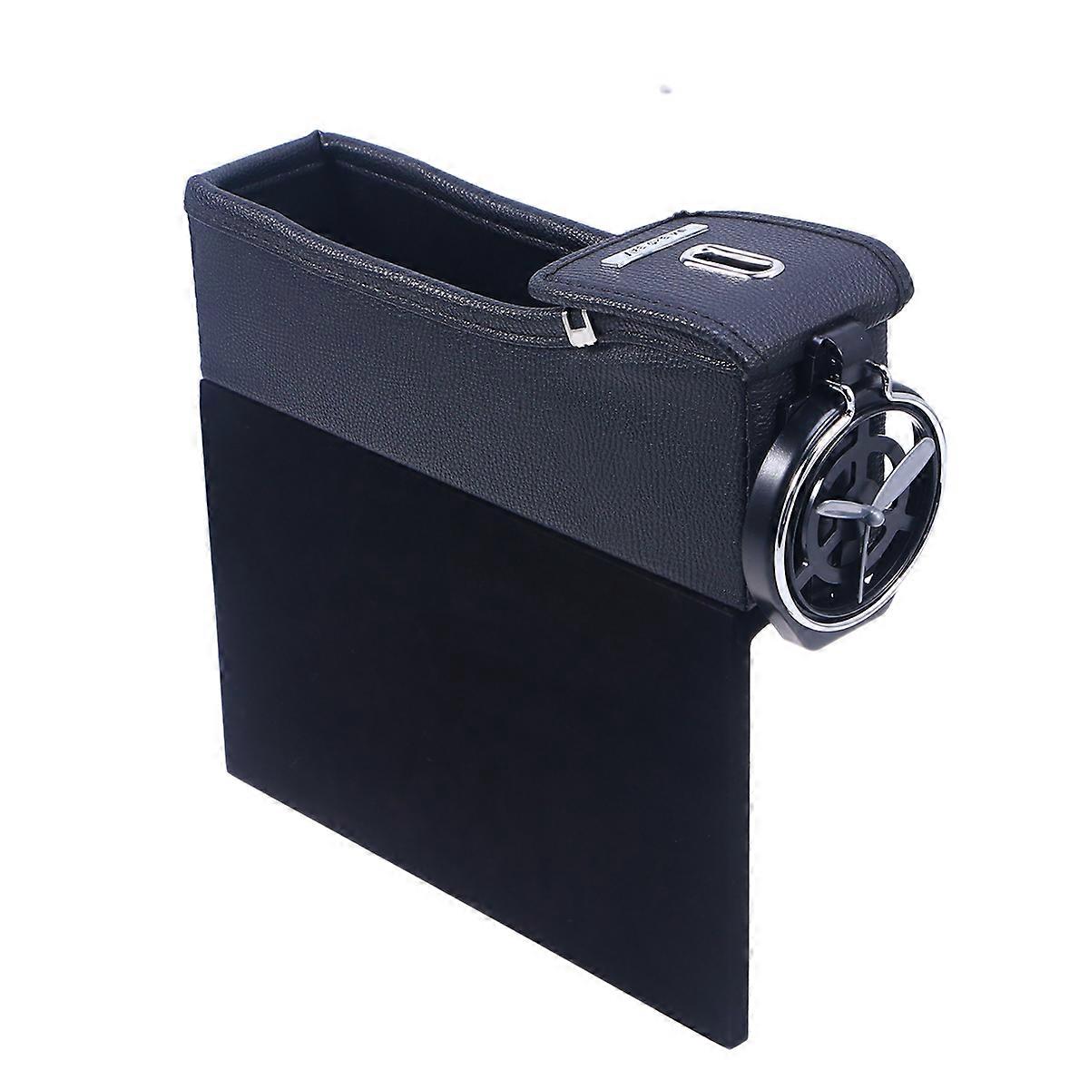 Black Car Storage Box Convenient Seat Side Holder for Phone Wallet Keys for Car Use Size 12.6x6.5x3.1