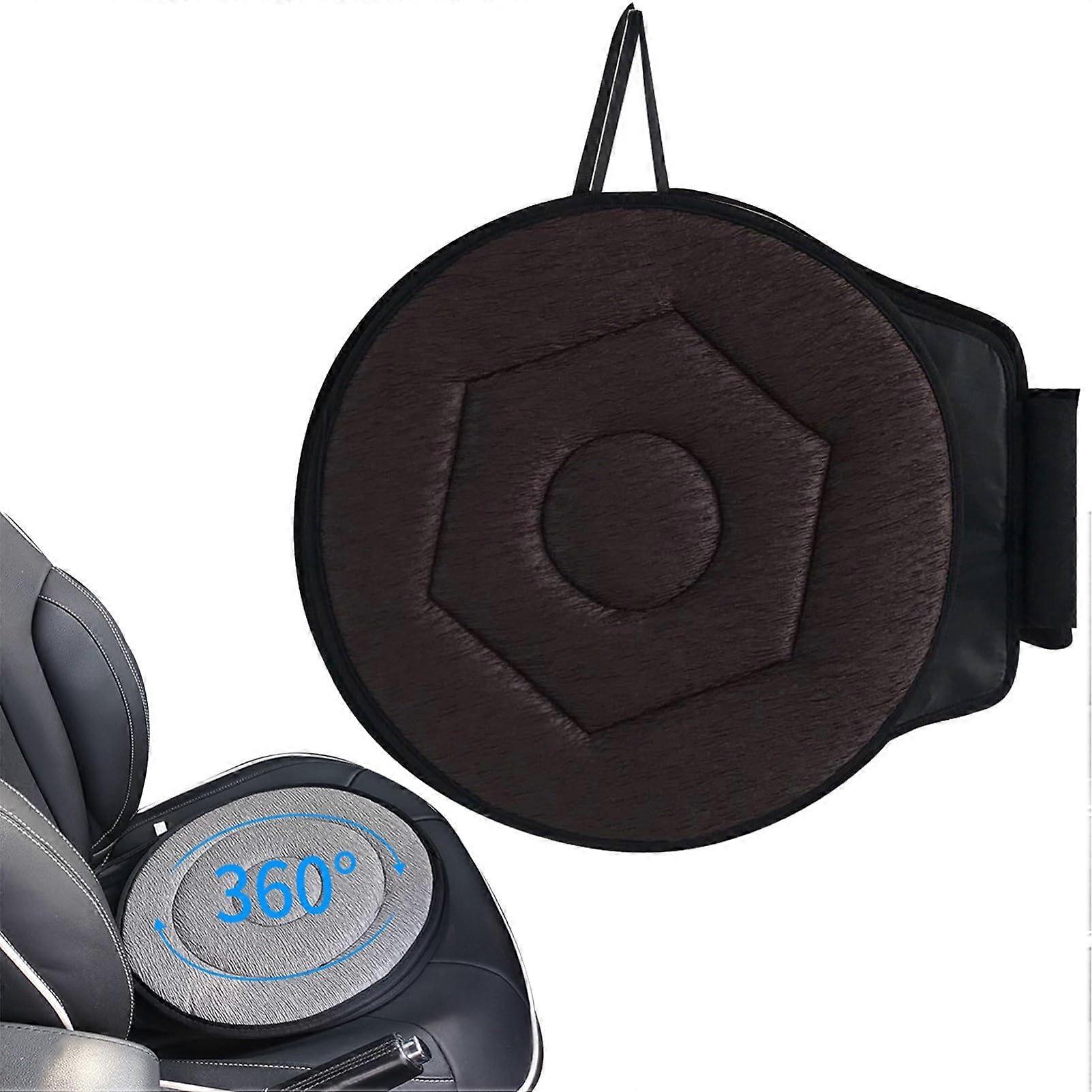 360° Rotating Car Seat Cushion for Elderly (D Brown 1Pack)