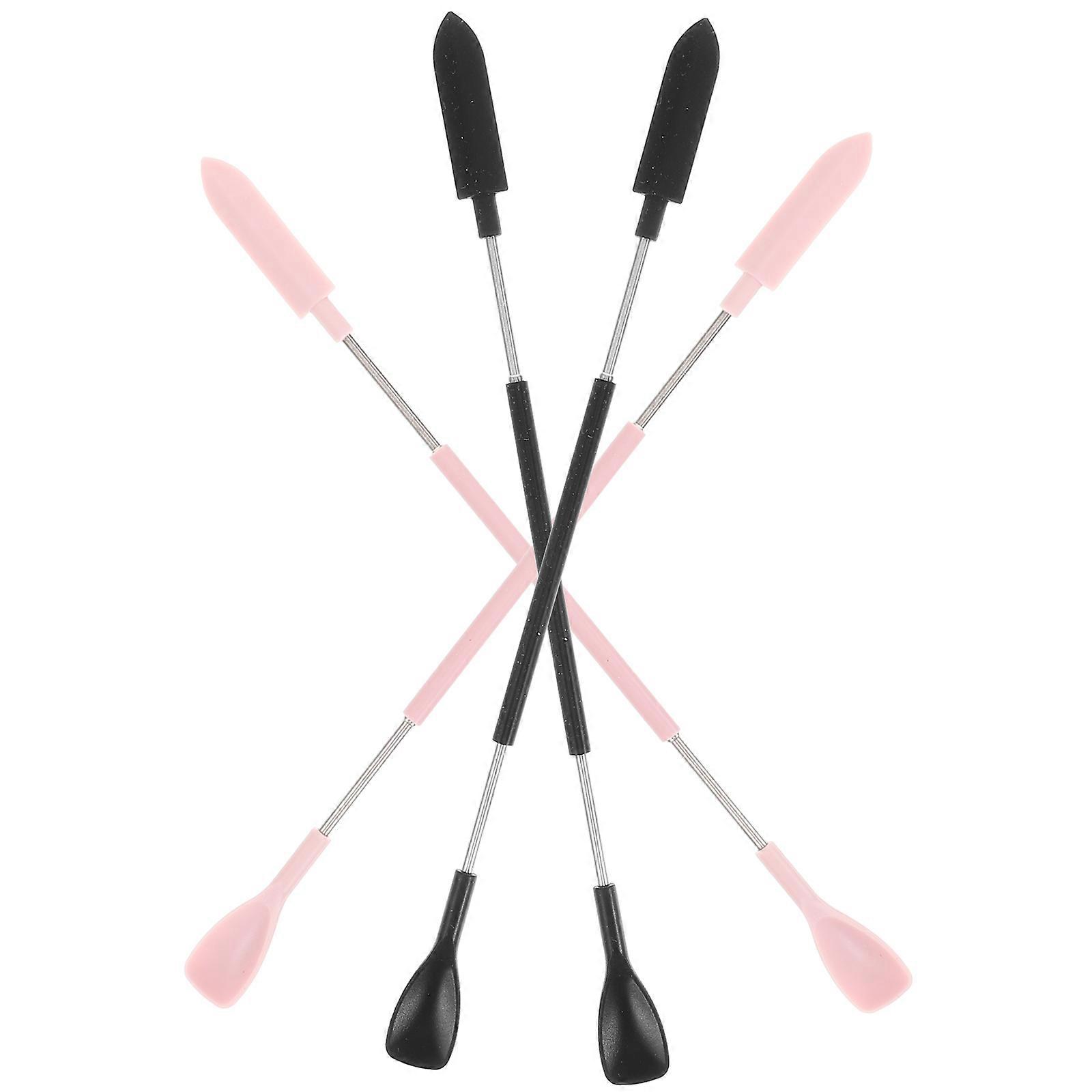 4Pcs Mini Spatulas Silicone Makeup Tool For Women Cooking And Baking 17.4X1.4Cm Ergonomic Handle Assorted Color