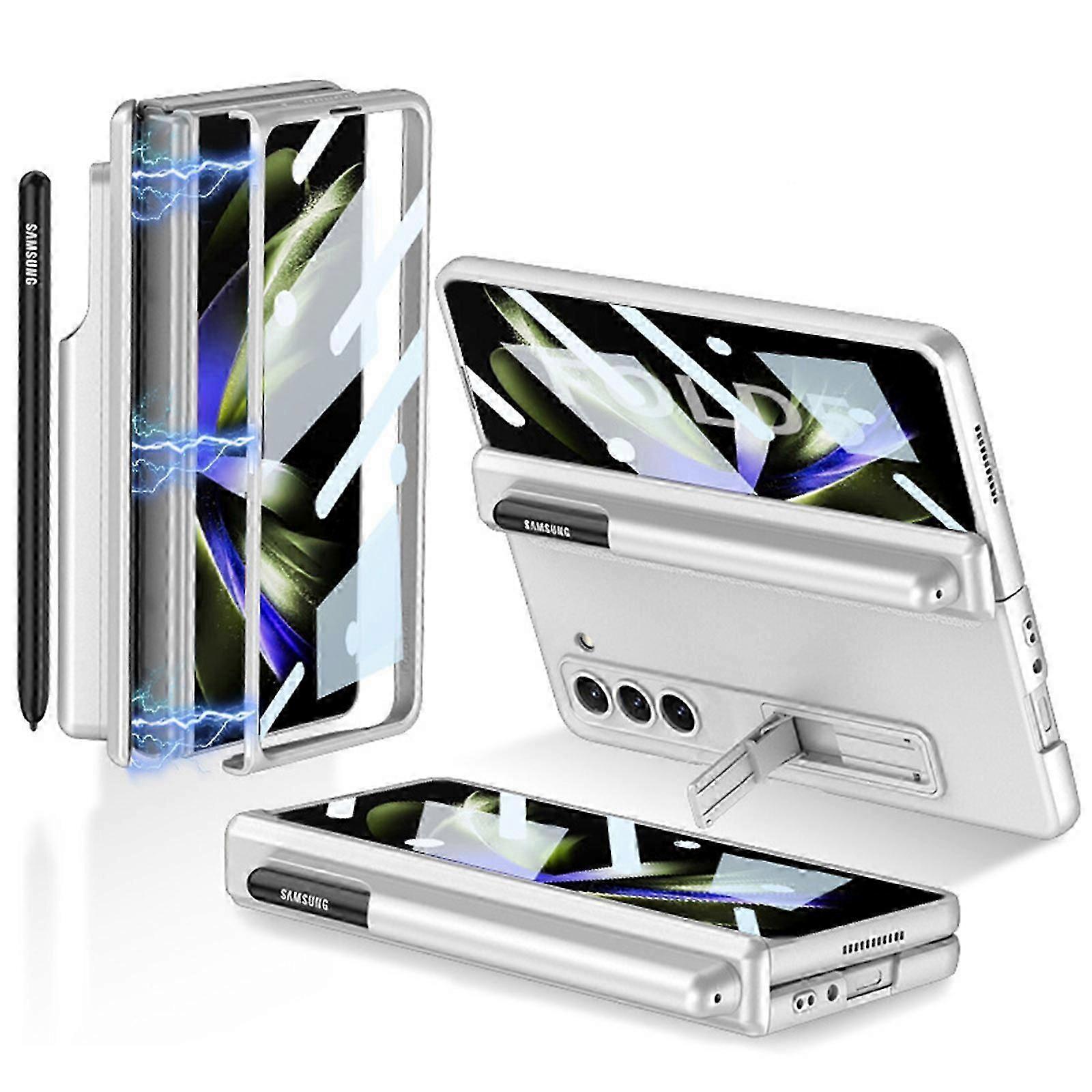 for Samsung Galaxy Z Fold 5 Case with Screen Protector, Z Fold 5 Case with Hinge Protection S Pen Slot Adjustable Kickstand