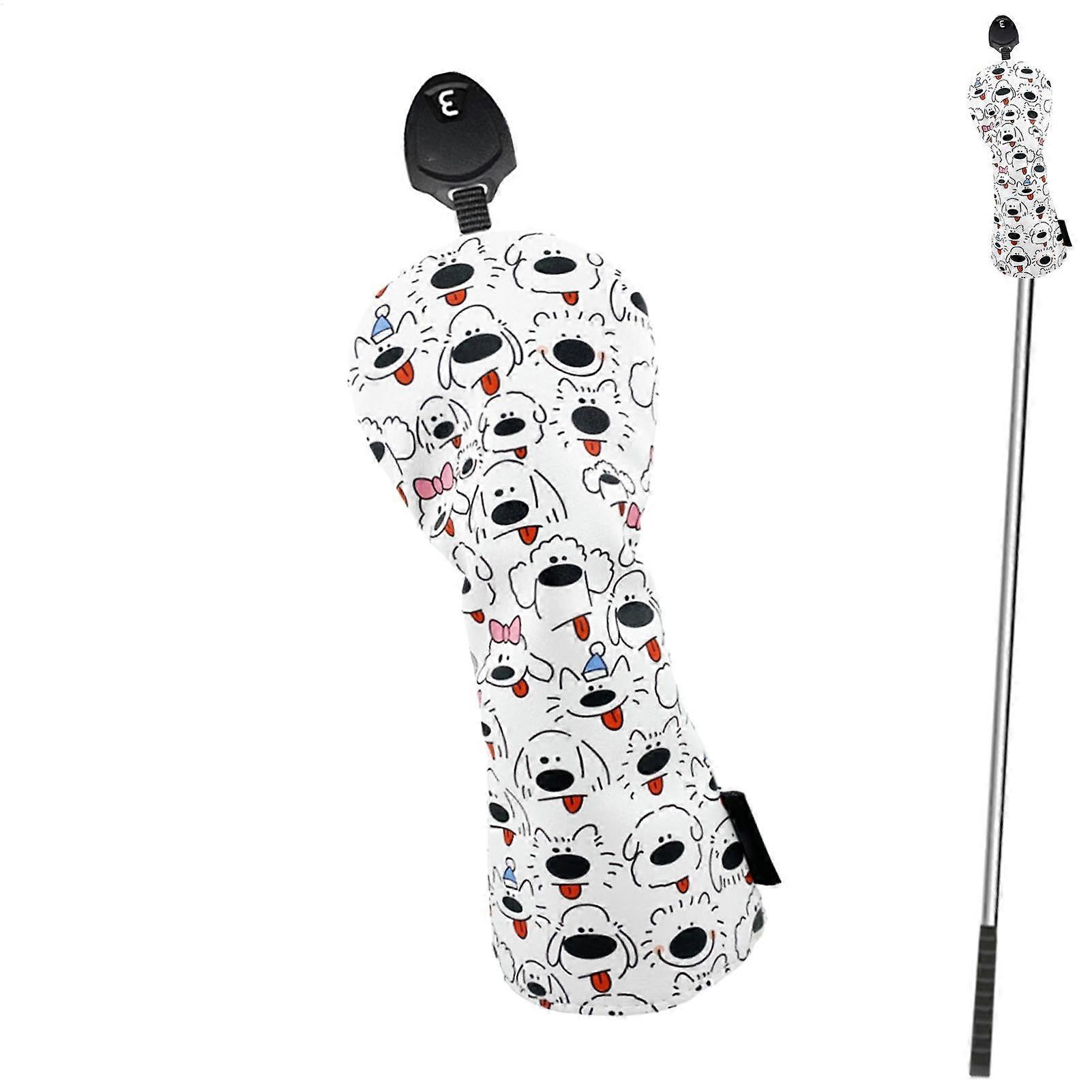 Golf Club Cover - Waterproof Putter Headcover with D Puppy Print, Thick Design for Fairway Woods and Drivers