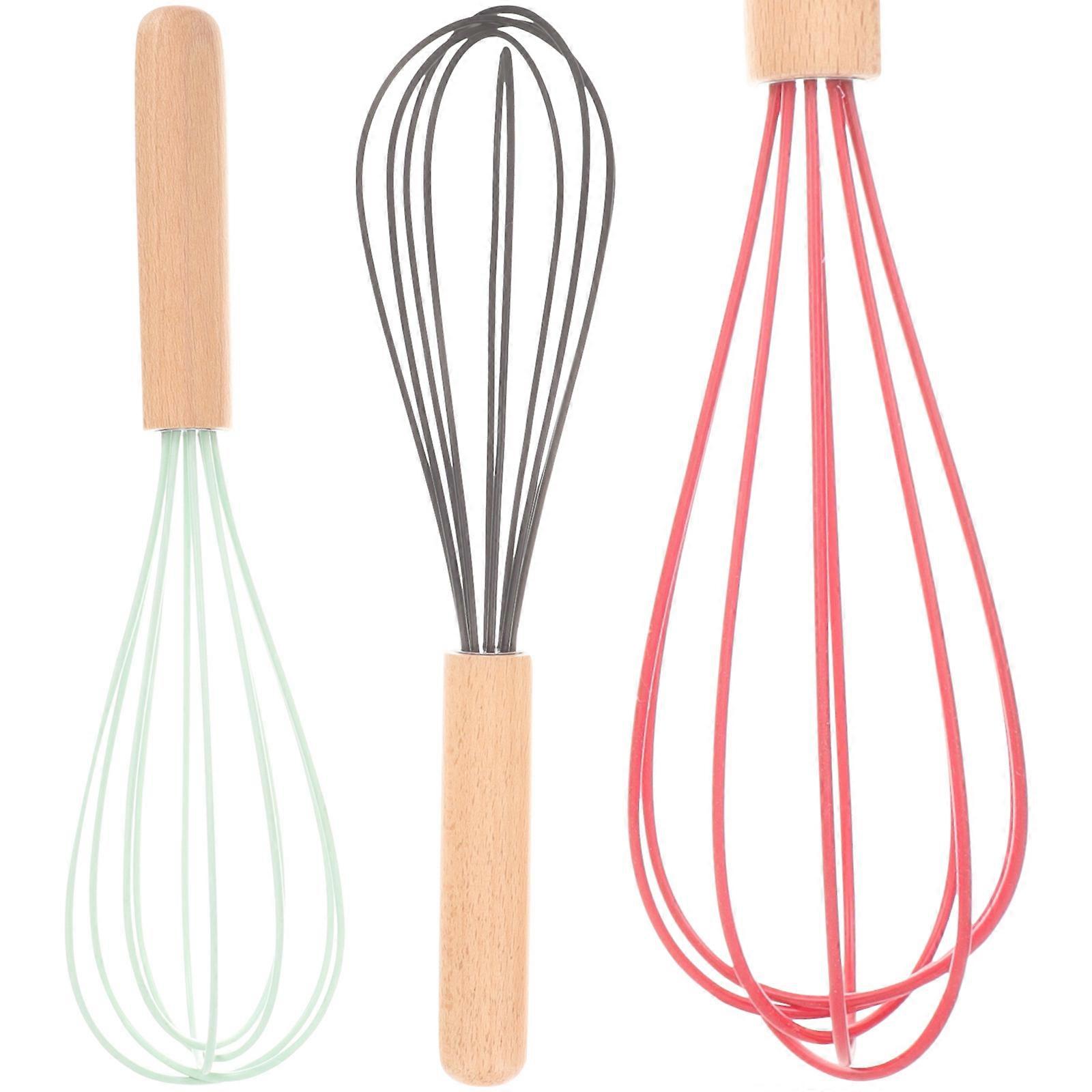 Here's a polished and professional product description for your **3pcs Silicone Egg Whisk With Beech Handle**:
### **3 Pack Silicone Egg Whisk