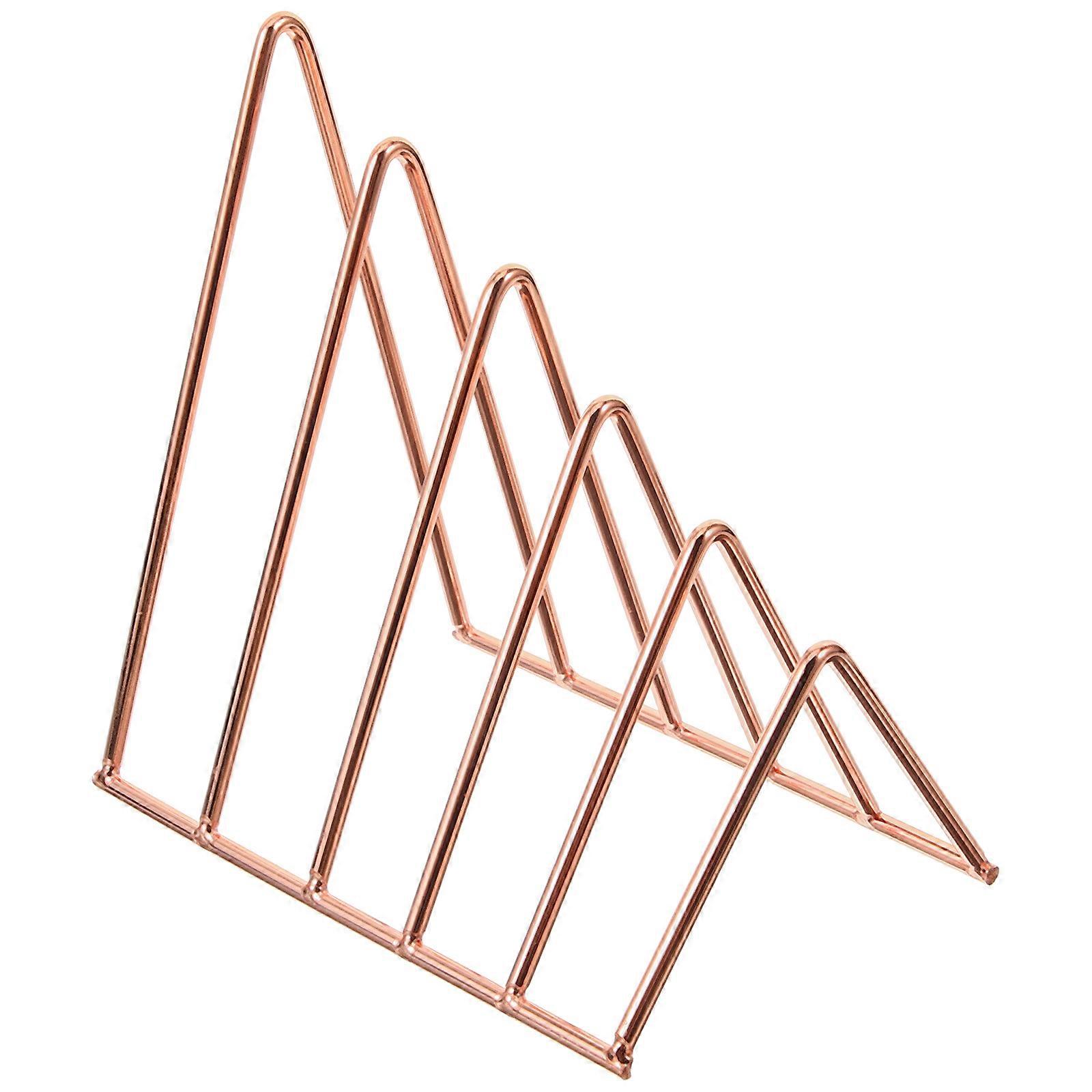 Golden Steel Wire Desktop Organizer for Book Organization 1 Set Double Layer