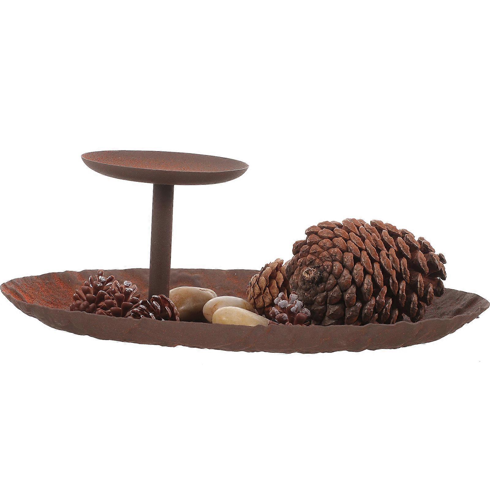 Rustic Candlestick Holders Vintage Style Design For Hotel Decoration Light Brown 1 Set