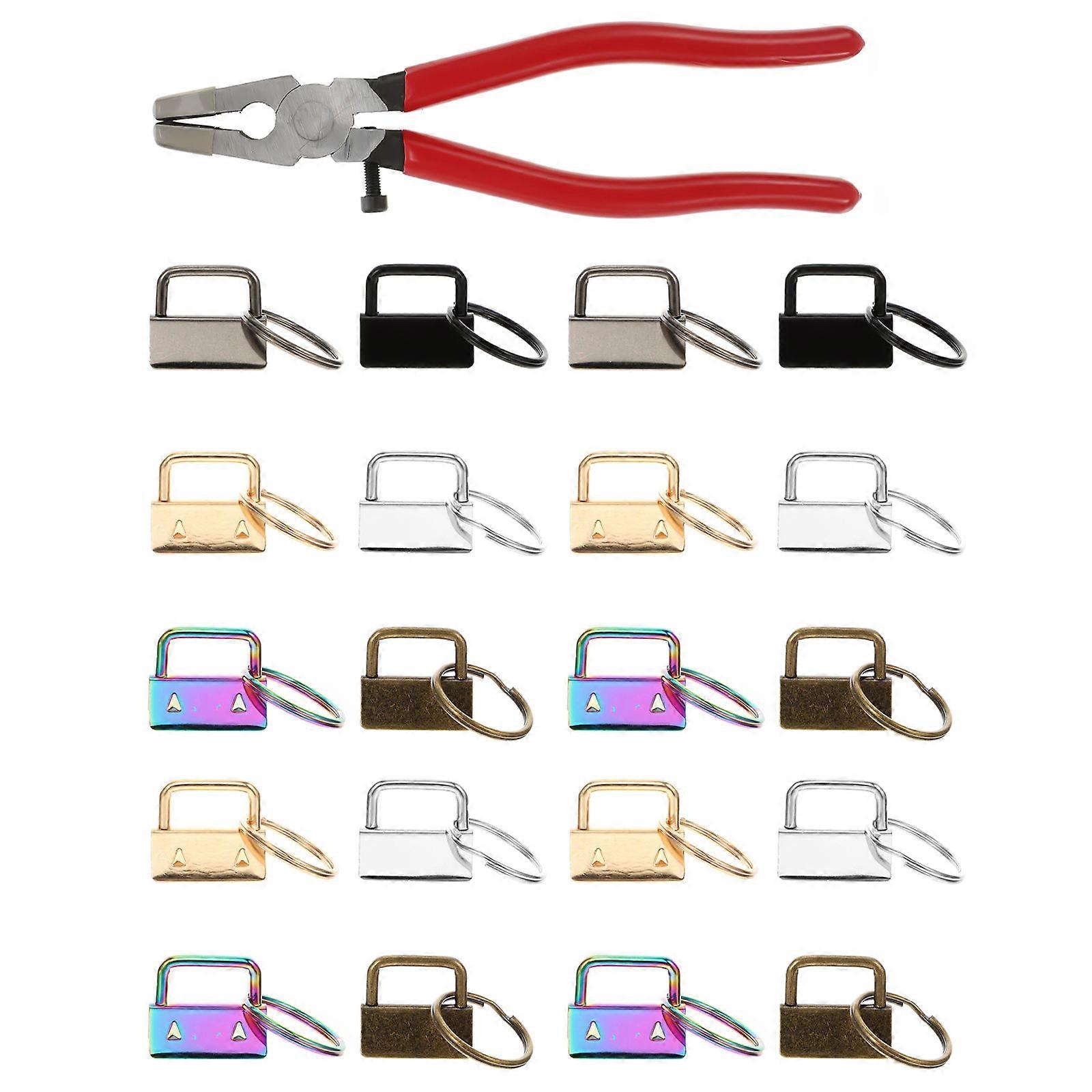 DIY Crafting Key Fob Keychain 50Pcs Set For Key Ring Wristlet Multi Color Carbon Steel Material