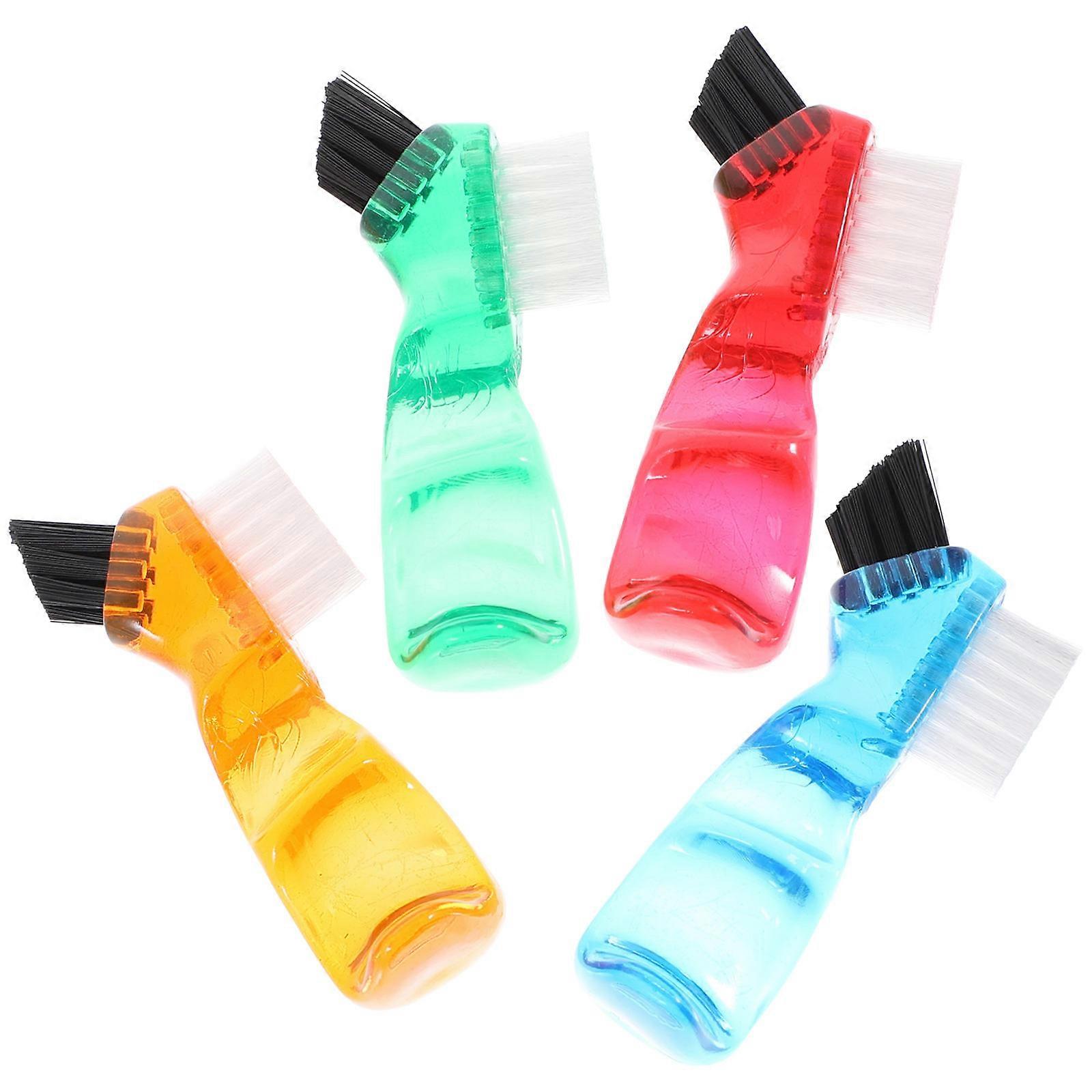 Assorted Color Mini Denture Cleaning Brush With Ergonomic Handle Designed For Daily Use 4Pcs
