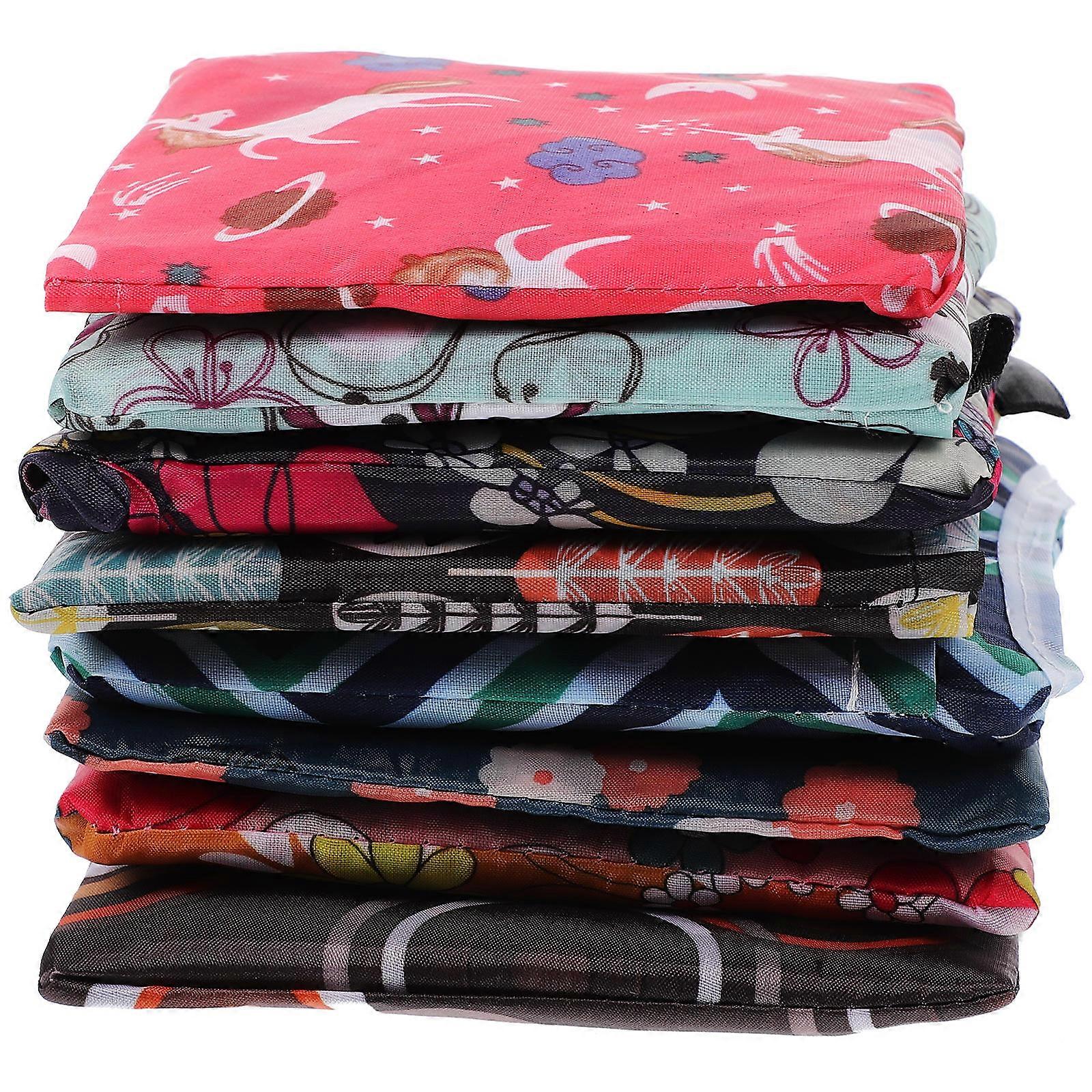 حقيبة تسوق منزلية قابلة للطي قابلة لإعادة الاستخدام حقيبة حمل القماش كبيرة للسفر 8 قطع ألوان متنوعة