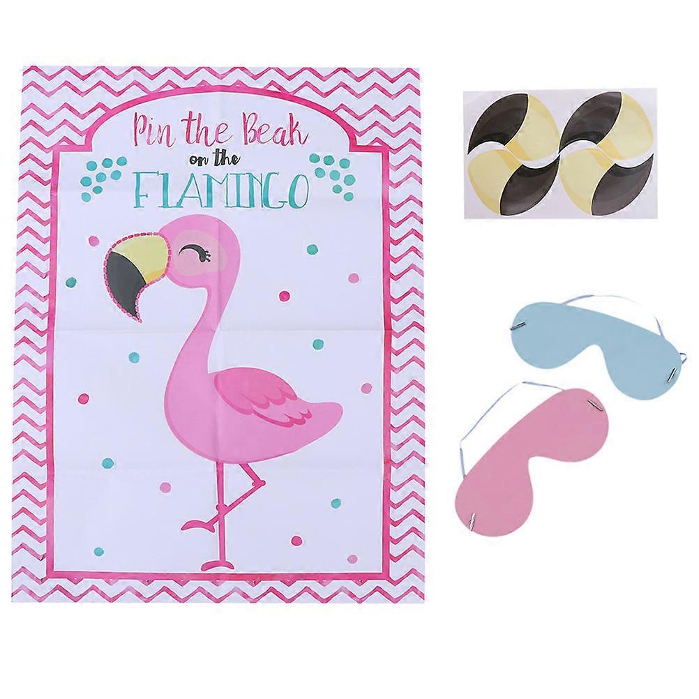 Reusable Flamingo Sticker Poster For Classroom And Home Decoration 60x45cm Featuring Blindfold Game 2 Sets