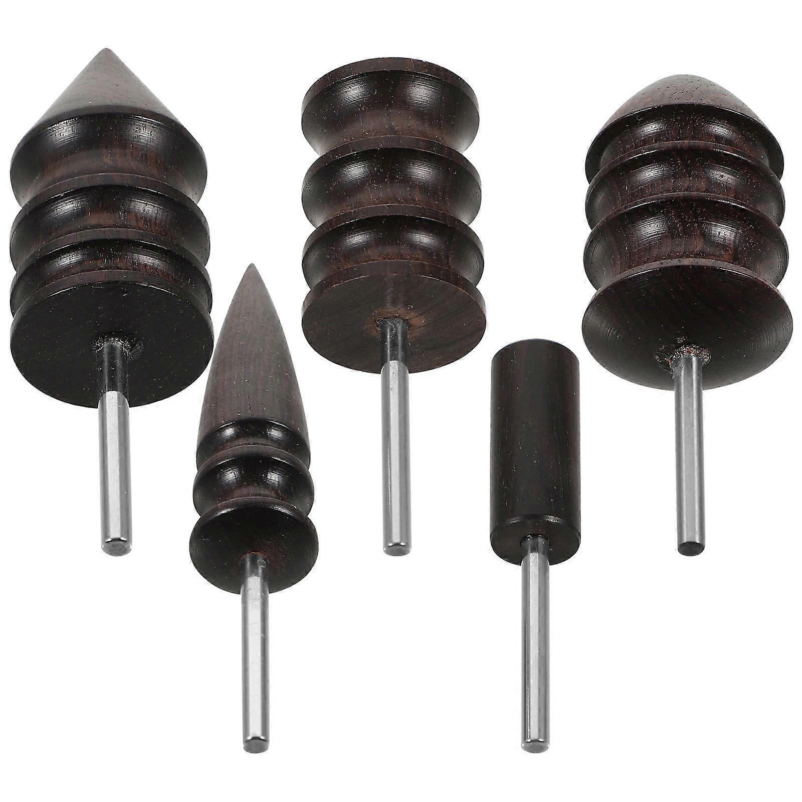 Burnishing Tool Set for Daily Use Wooden and Metal Polishing Burnisher with Efficient Polishing 5Pcs Black