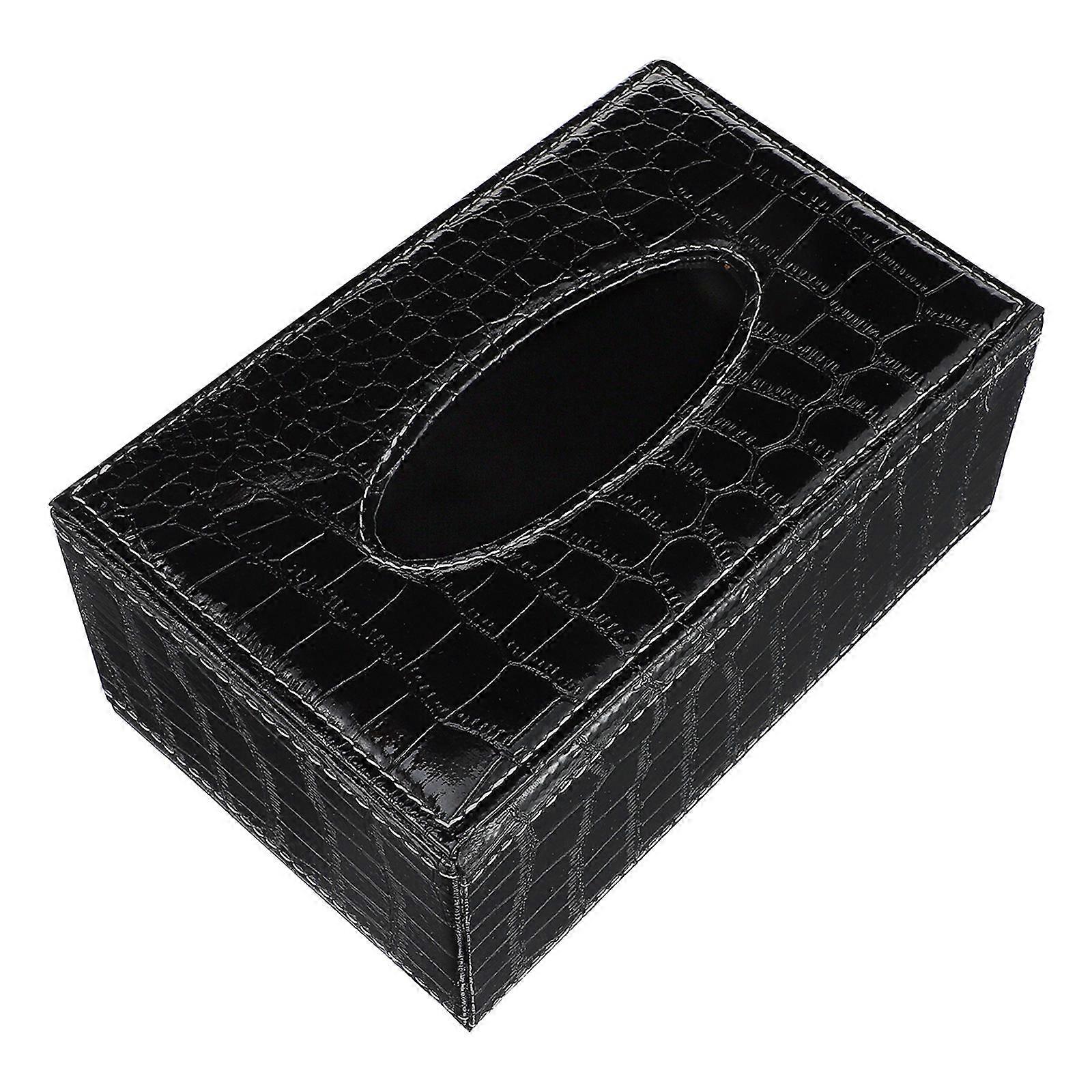 Tissue Box for Storage Use Black Wear-Resistant Desktop Organizer 1pc
