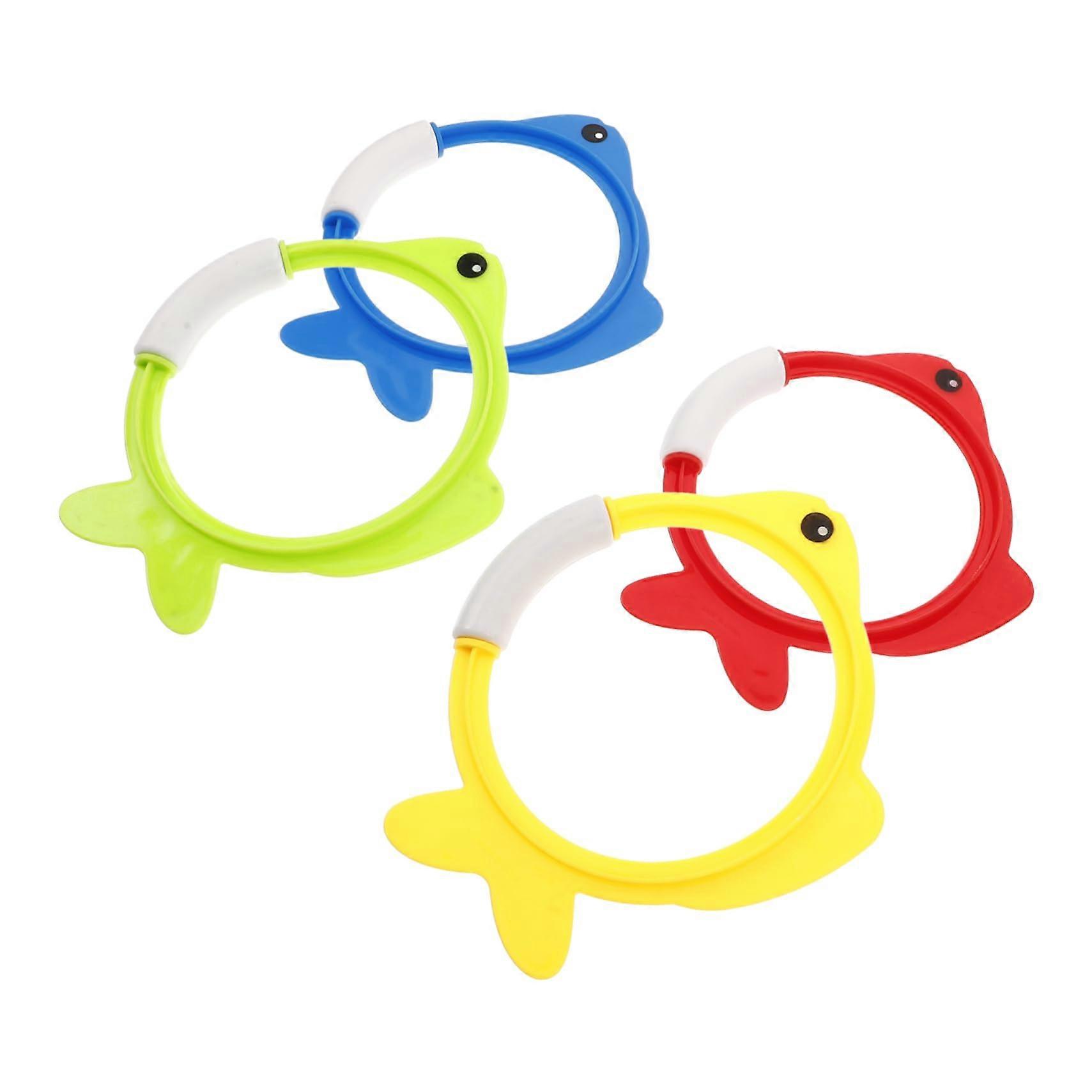 Diving Fish Toy Set of 4, Colorful Underwater Pool Toys for Kids, Swimming Pool Games for Children