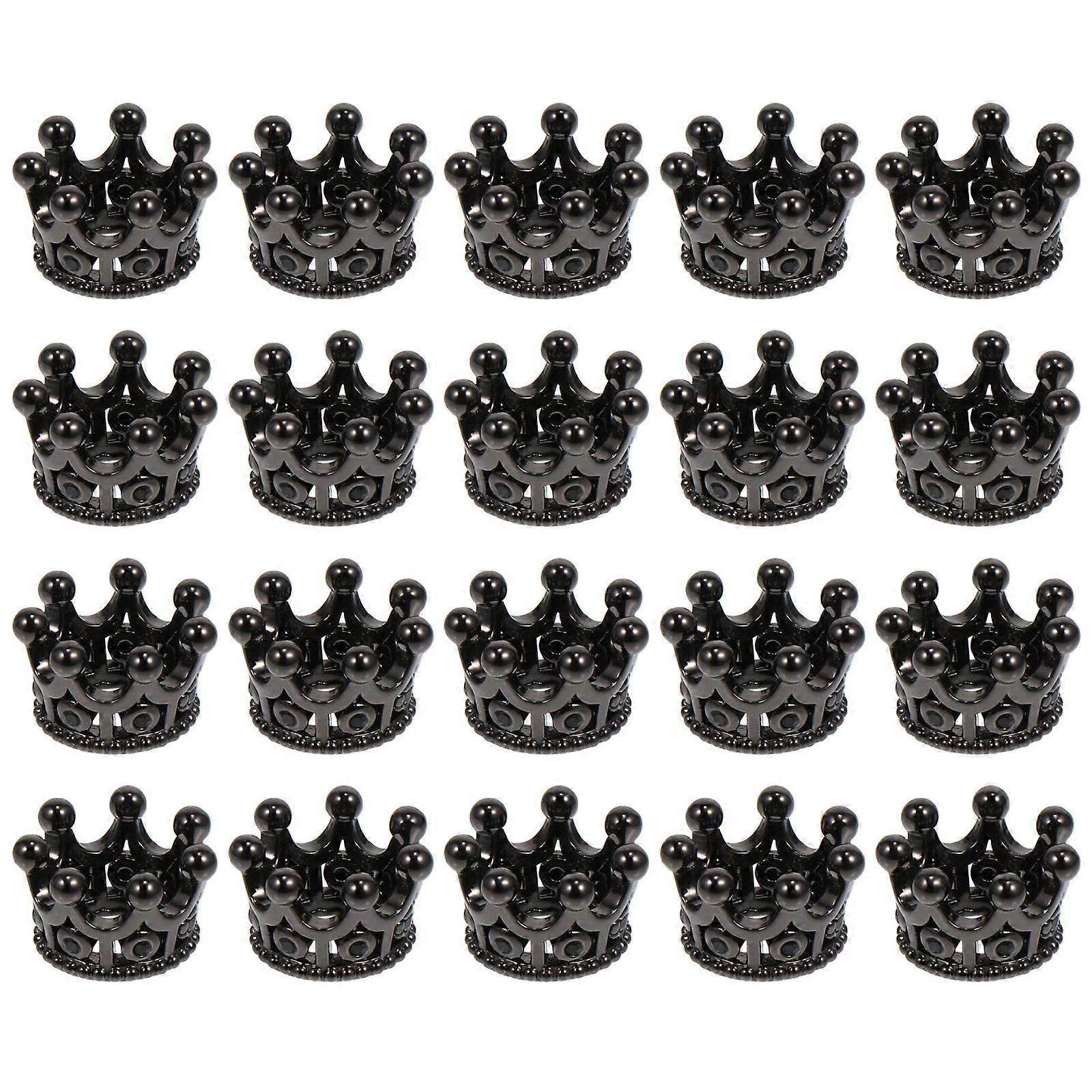 20 Pcs Exquisite Copper Mini Crown Shaped Decorations DIY Zircon Decorations