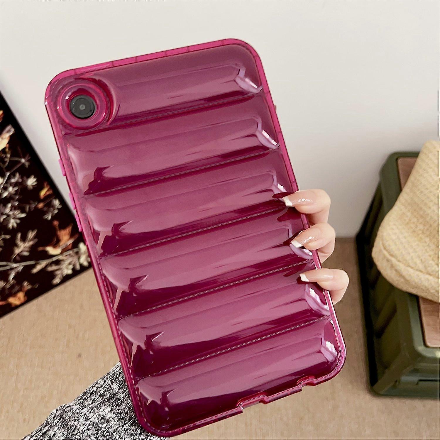 For Samsung Galaxy Tab A9 TPU Case Transparent Down Jacket Design Shock Absorption - Rose