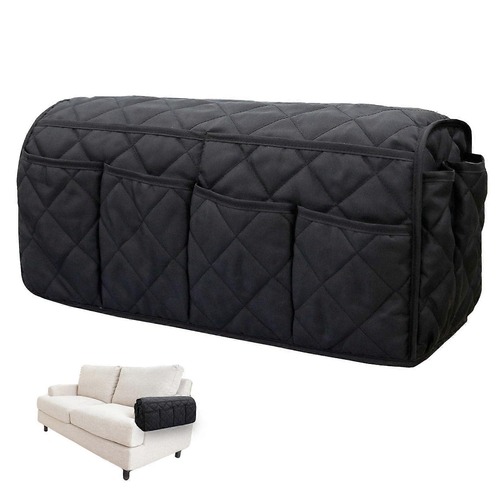 Armrest Bag for Sofa Chair with 14 Pockets, Easy-to-Clean Storage Organizer for Remotes, Magazines, and Cell Phones