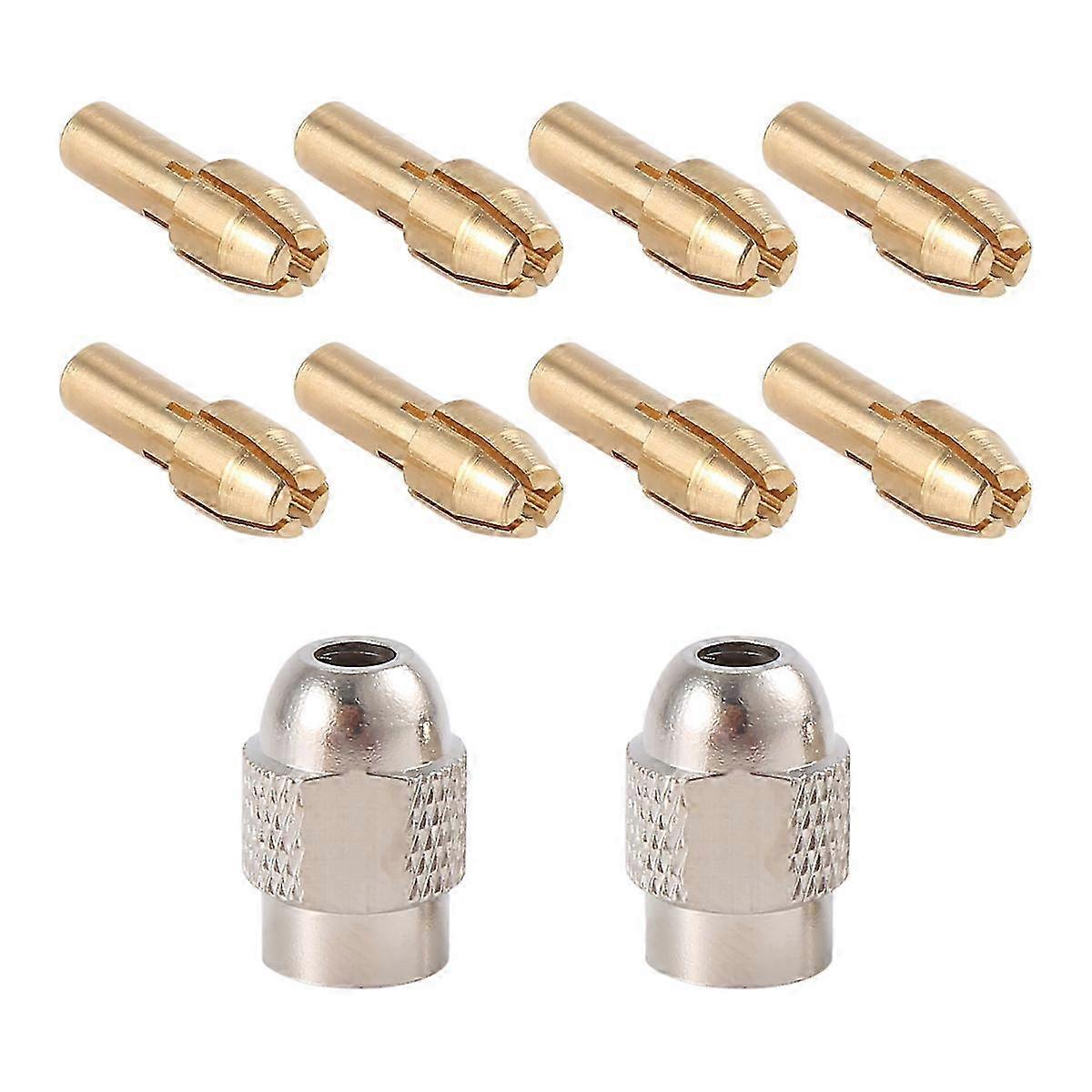 10pcs Brass Collet for Replacement in 4485 Quick Change Rotary Drill Nut Tool Set with Metal Chan Compatibility