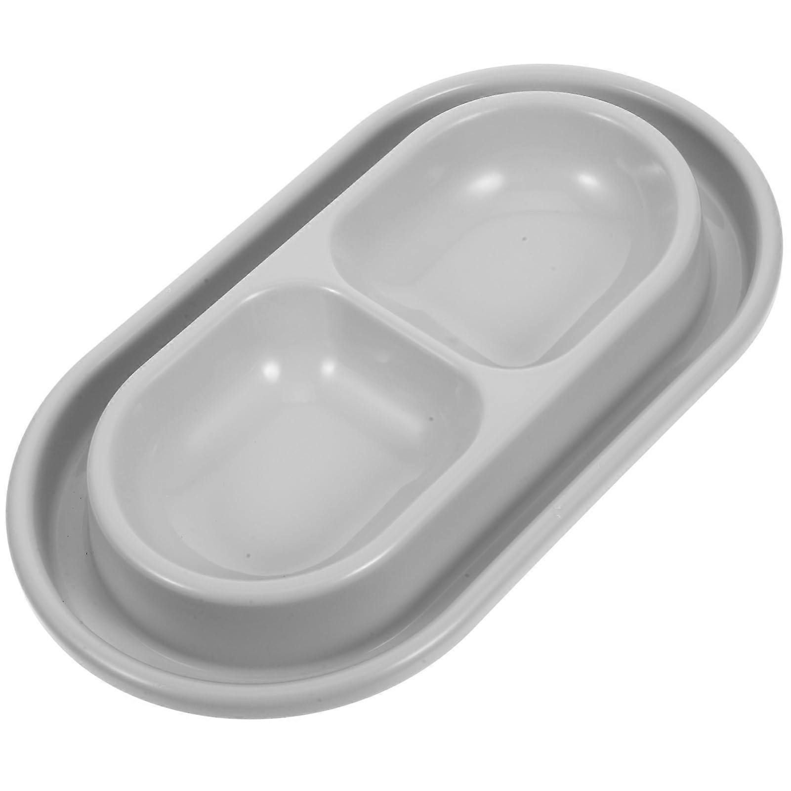 Cat Bowl - Grey Cat Feeding Dish for Kittens and Small to Medium Dogs, Non-Slip Water Bowl, Durable Material