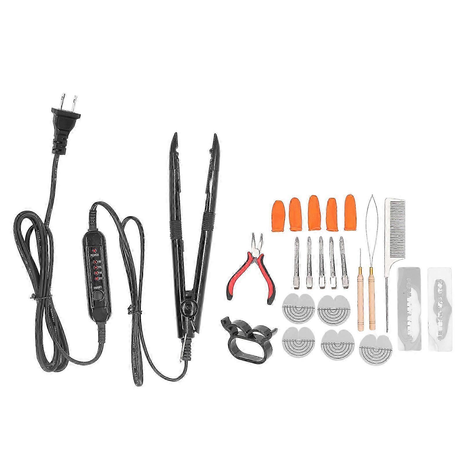Hair Extension Iron Kit With Temperature Control Stable Heating Hair Extensions Tool For Professional Stylists Beginners Us Plug