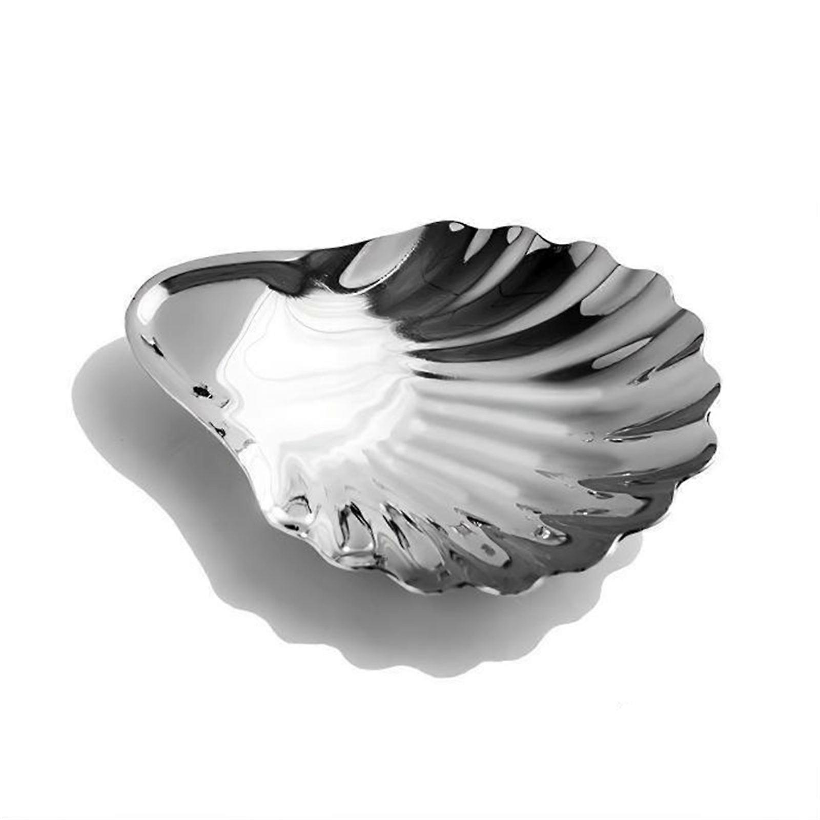 Stainless Steel Snacks Serving Tray With Antislip Shell Design Multiuse Jewelry Plate For Family Gathering And Daily Use Multicolor