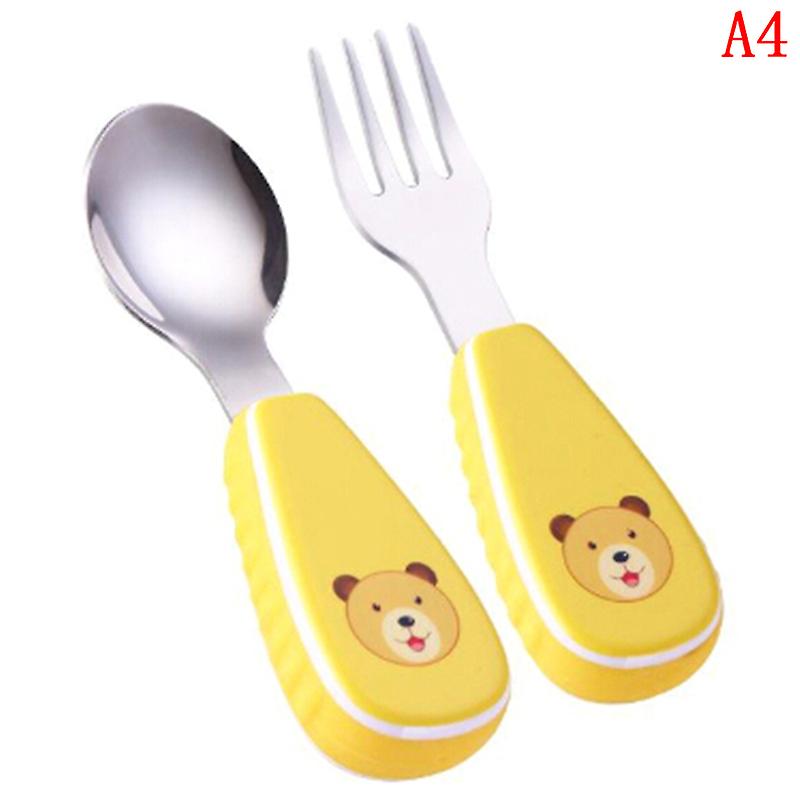 Baby Fork And Spoon Toddler Utensils Feeding Training Child Tableware Set 2 Pack