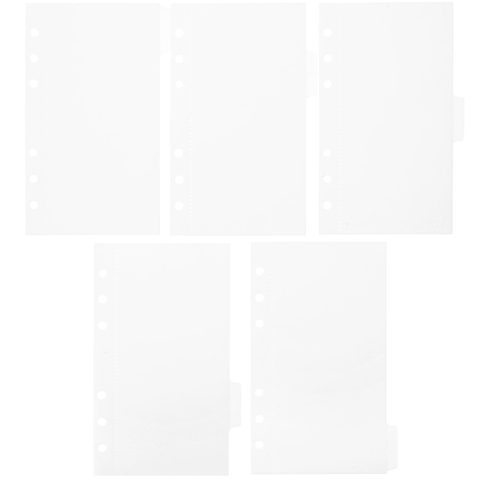 Budget Binder Pocket Multi-Use Budget Inserts for Budget Books Made of White Pp for Cash Management 5Pcs