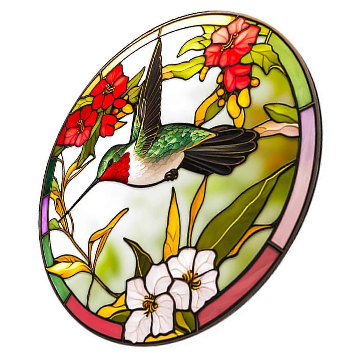 Collision Hummingbird Window Cling PVC Static Decal for Glass Easy Removable