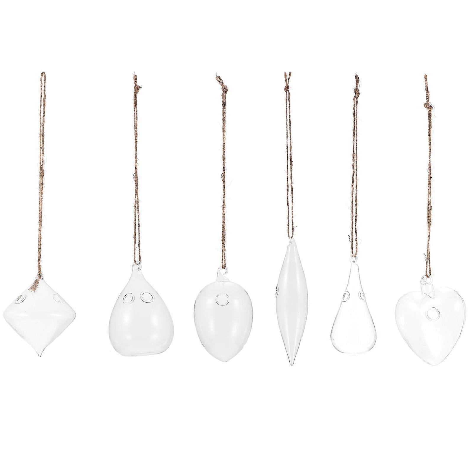 Hydroponic Container Glass Hanging Vase for Decor 1Set Transparent