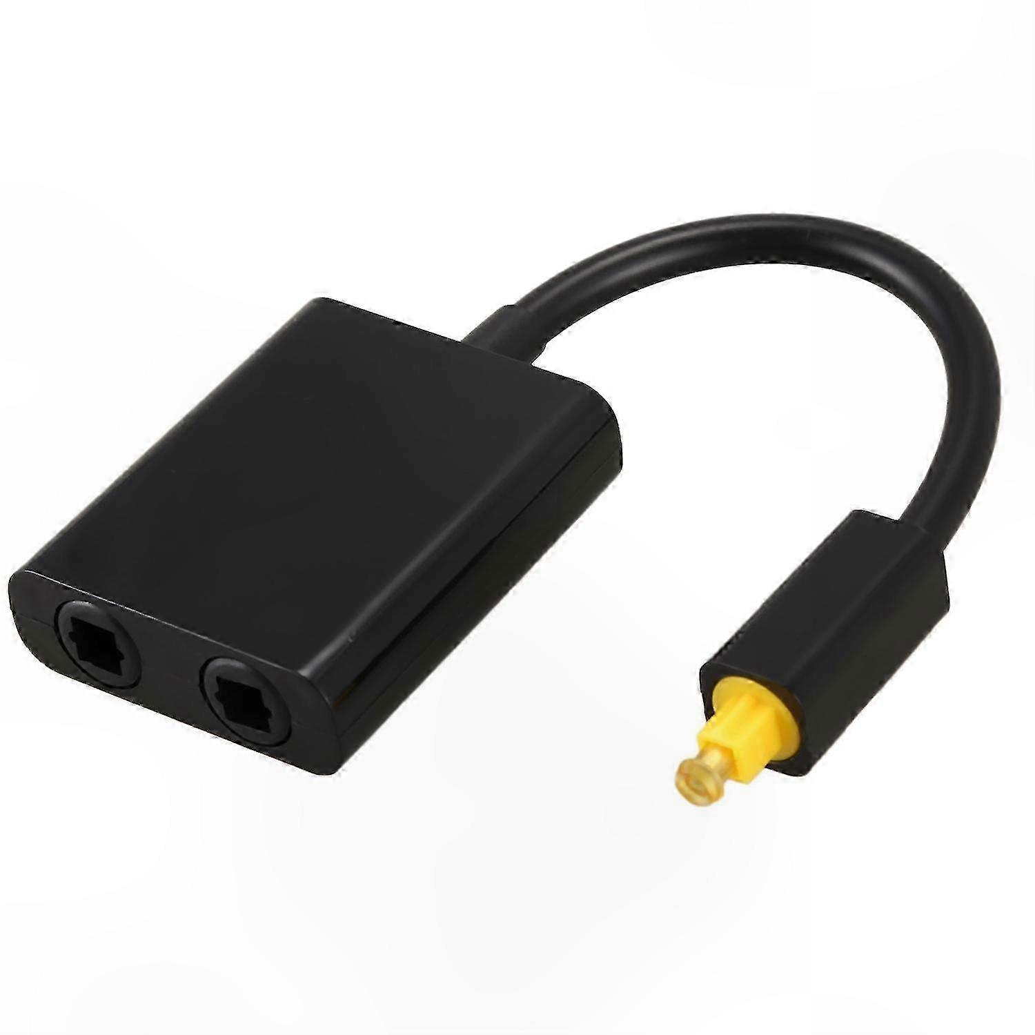 2-Way Optical o Splitter Adapter - 1 Input to 2 Output Digital SPDIF Toslink Signal Distributor for Home Theater Systems