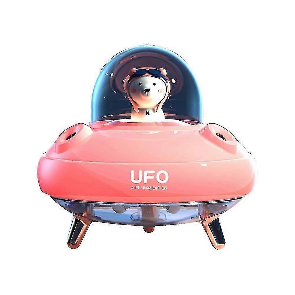 Dual Nozzles UFO Humidifier Desktop Air Humidifier Cute Planet Bear LED Light Ultrasonic Essential Oil Diffuser C