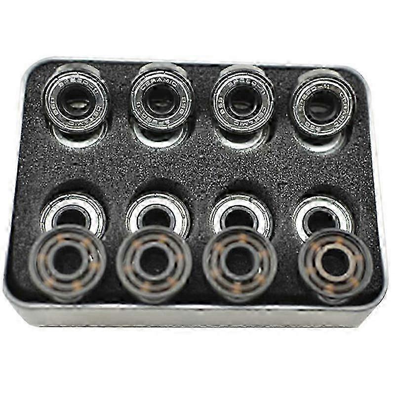 16Pcs BSB 608 ABEC-11 6 Bead Ceramic Skateboard Bearings Roller Skate Bearings Ice Skate Bearings L