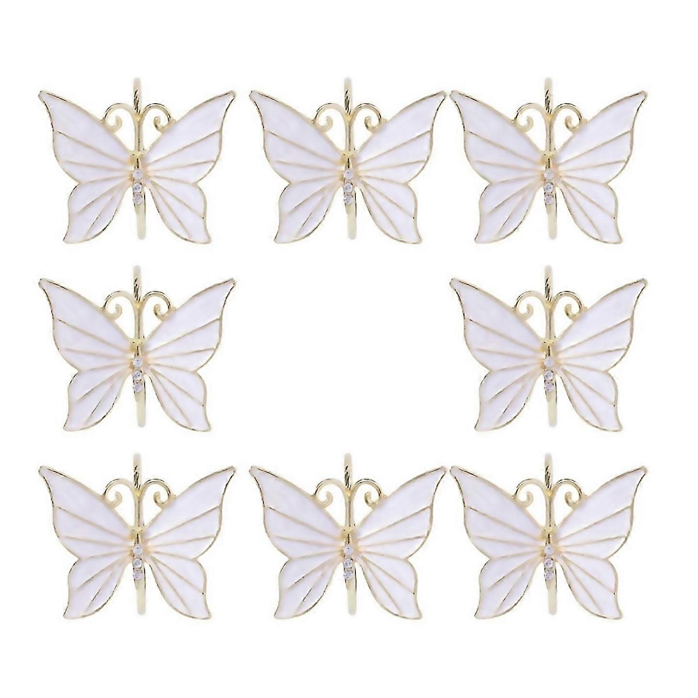 For 8pcs Flower Butterfly Napkin Ring Holder For Easter Wedding