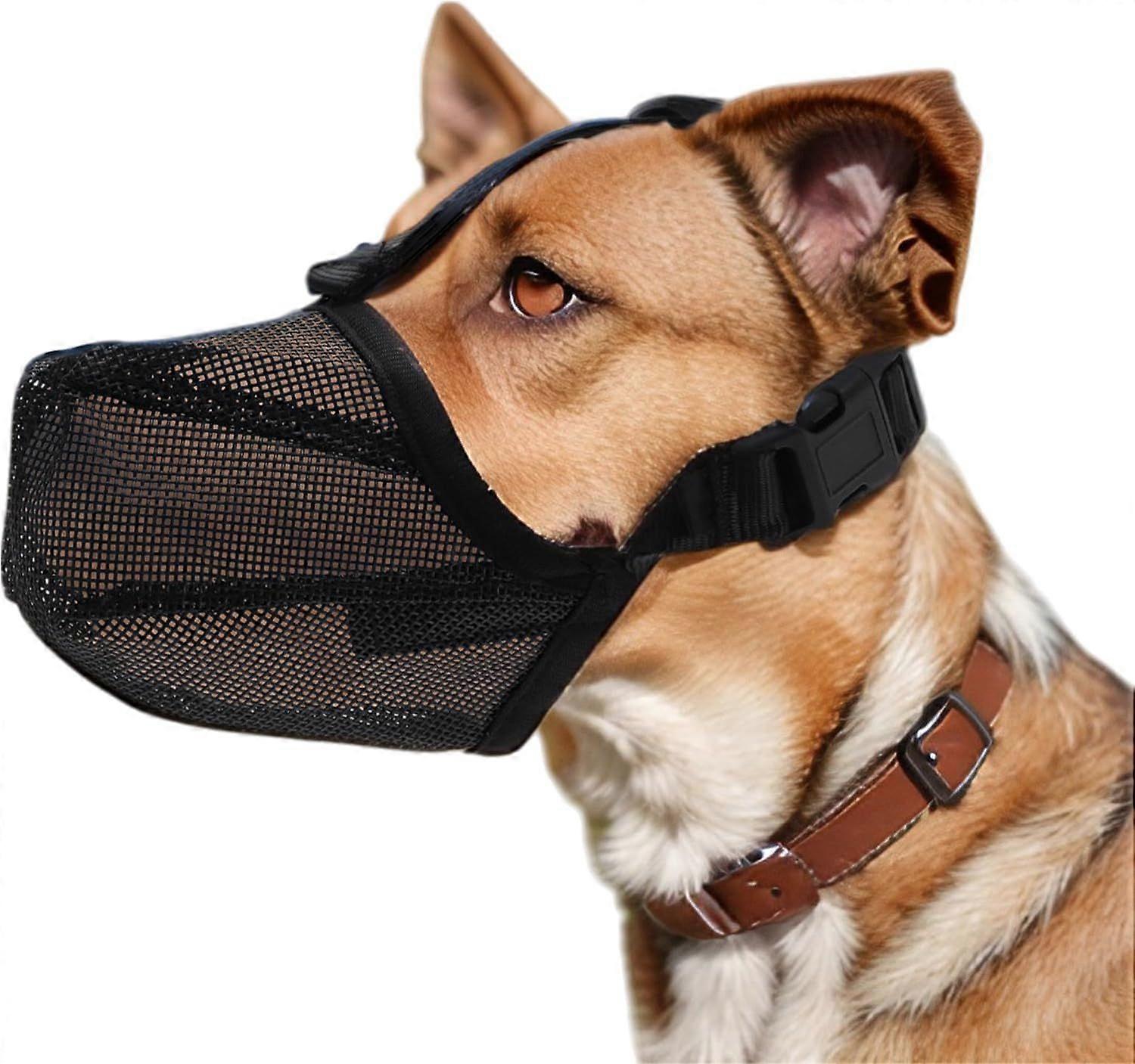 Dog Muzzle, Breathable Puppy Mesh Muzzle, Muzzle for Medium Large Dog, Anti Bite