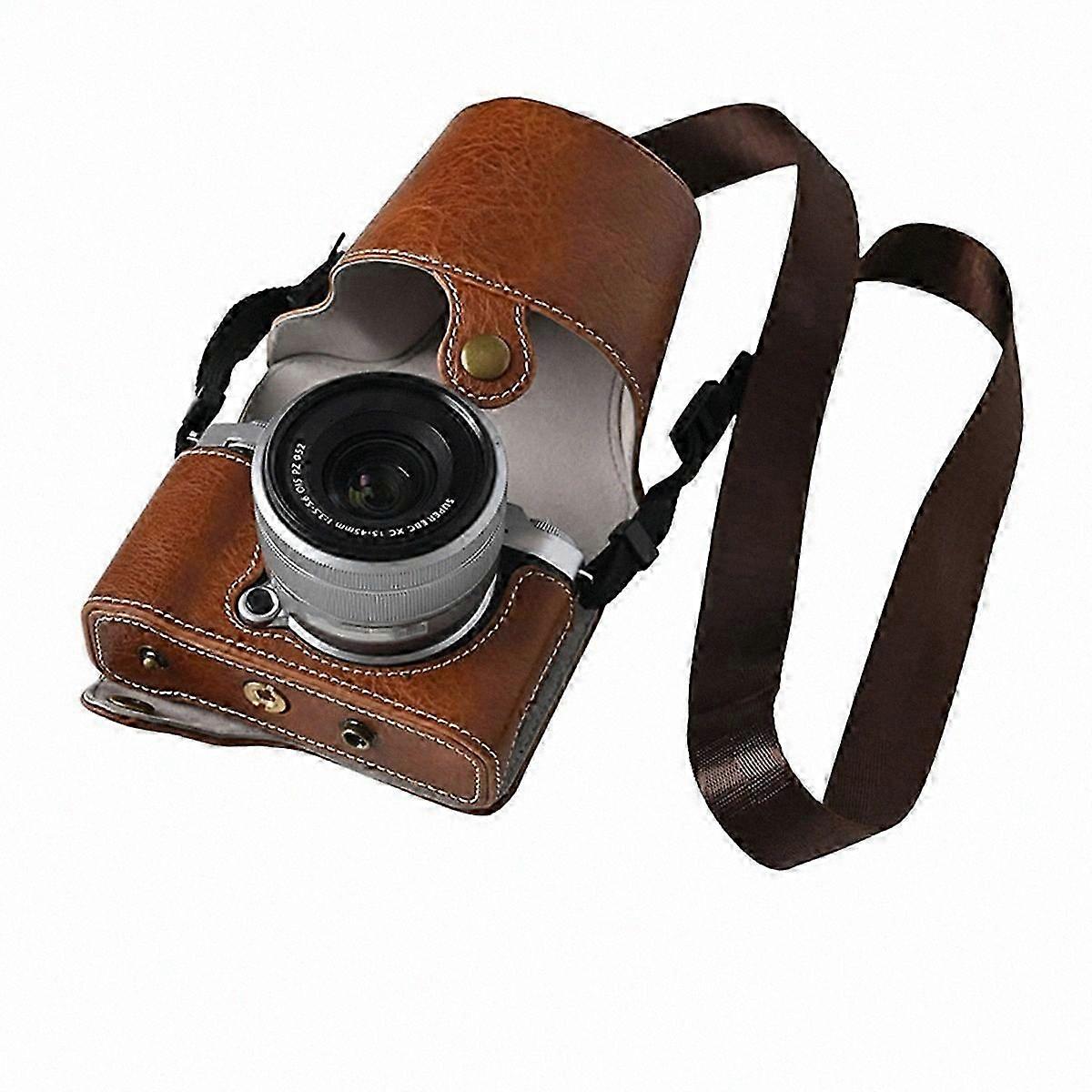 Synthetic Leather Camera Body Cover Kit for Mirrorless Models with 15-45mm Lens Protector Case F/3.5-5.6 Compatibility